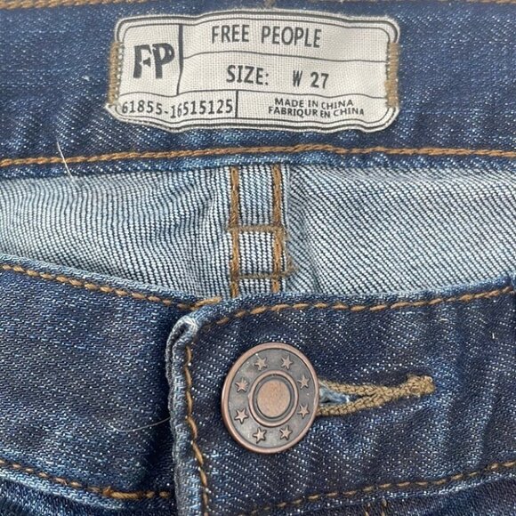 𝅺FREE people skinny slim jeans dark denim sz 27 - Picture 3 of 8